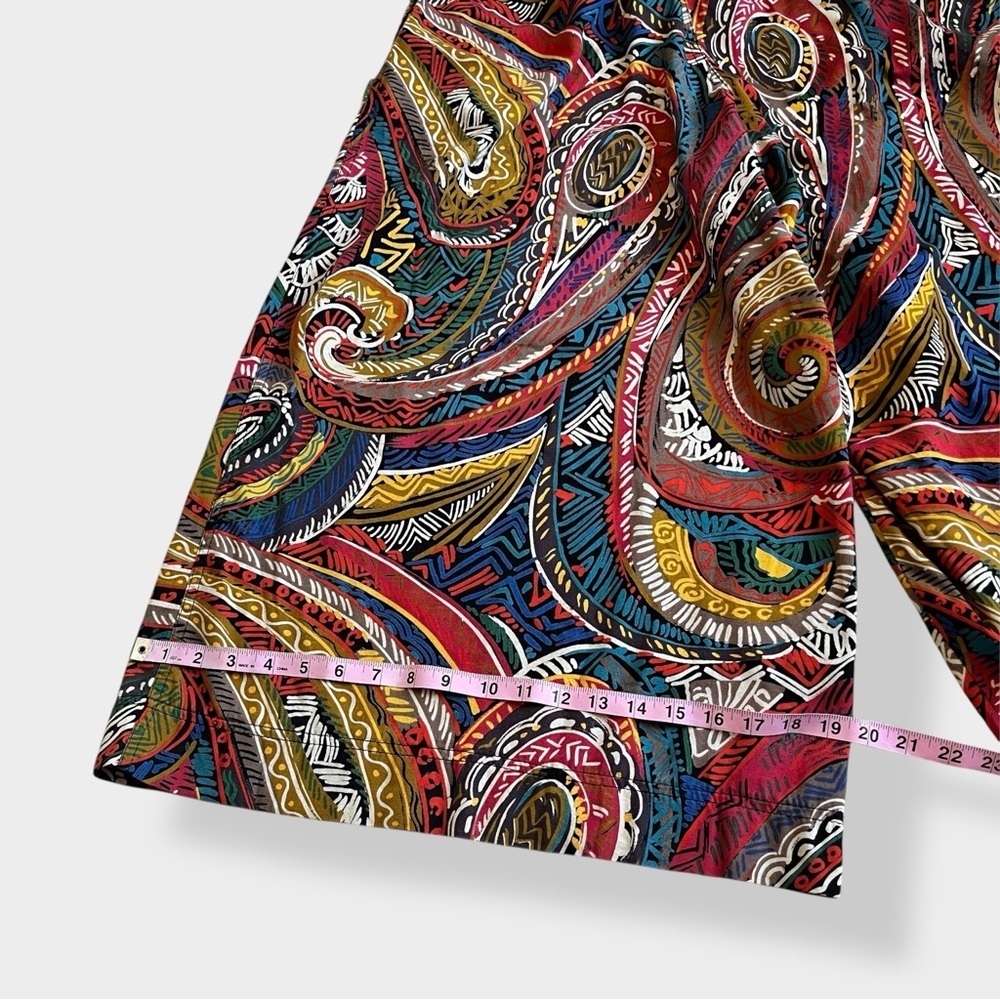 VTG 90s Gene Ewing Paisley Wide Leg Pants Artcore Streetwear Palazzo Pant Small - Picture 13 of 13